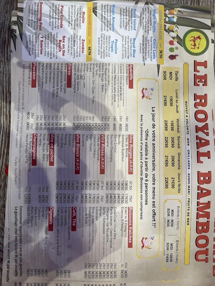 Le Royal Bambou - Menu Image 1